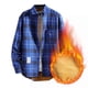 thumbnail image 2 of Chaqueta informal Augper para hombre, con forro polar y sherpa, de franela a cuadros y botones, para exteriores, 2 of 6