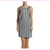 G.H. Bass Co. Cotton Striped Lace-Up Dress L/Gray