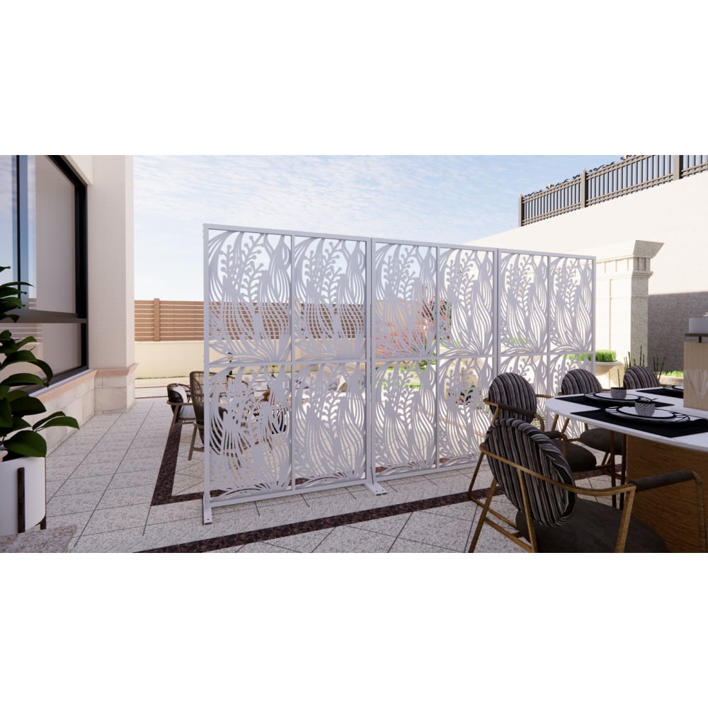 Holaki Metal Privacy Screen, 72" H x 45.3" W, Freestanding Decorative Room Divider for Balcony, Patio, Garden, Waterproof & Rustproof with Bird Shape Hollow Design, Easy Assembly