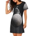 thumbnail image 2 of Rocae Astronaut Sitting On Mercury Planet for Nightgowns for Women Sleep Shirts Short Sleeve Nightshirt Pullover Nightdress, 2 of 6