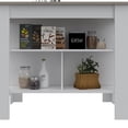 thumbnail image 5 of Dtwnek 35" Height Kitchen Island with 3 Open Shelves, Perfect for Kitchen, Dining Room, White + Light Gray, 5 of 5