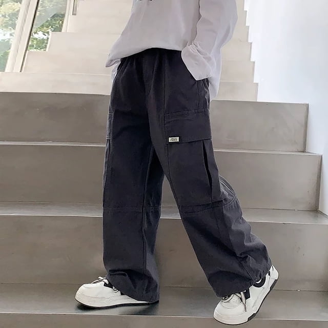 Cowsor Men's Baggy Cargo Pants Casual Loose Fit Wide Leg Pants with Elastic Waist