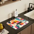 thumbnail image 5 of Yayeee Dish Drying Mat for Kitchen Counter 16" x 18" Microfiber Super Absorbent Coffee Decorative Pad, Beige Abstract, 5 of 9