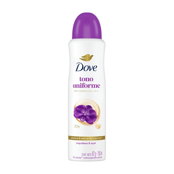Antitranspirante Dove tono uniforme orquídea aerosol 150 ml