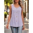 thumbnail image 3 of MOYIKO Tank Tops for Women Eyelet Crew Neck Sleeveless Tops Dressy Casual Trendy Flowy Summer Shirts Loose Fit, 3 of 7