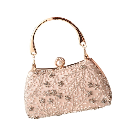 Misright Women's Handbag with Chain Pearls Evening Bag Shoulder Bag Clutches Purses