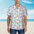 thumbnail image 5 of Uemuo Butterflies on Polka Dots Printed Regular Fit Short Sleeve Casual Hawaiian Shirt for Men,Aloha shirt,Tropical shirt,Floral print shirt,Vacation Beach shirt-Large, 5 of 9