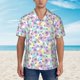 thumbnail image 2 of Fotbe Butterflies on Polka Dots Camisa Hawaiana para Hombre Unisex – Camisa Casual de Verano con Botones de Manga Corta de Algodón y Lino,Small, 2 of 7