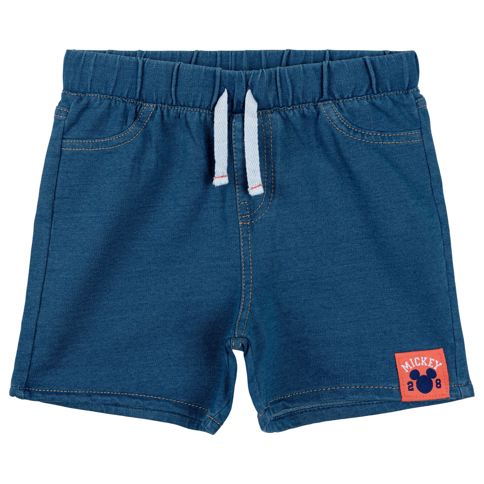 Disney Mickey Mouse Baby Boys' French Terry 2-Piece T-Shirt and Shorts Set Mickey Navy Stripe