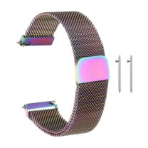 Uxcell Stainless Steel Mesh Watch Band 20mm Quick Release Metal Replacement Adjustable Watch Strap with Magnetic Buckle for Men Women, Colorful