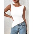 thumbnail image 3 of Musculosa PRETTYGARDEN Mujer con Frunces Verano sin Mangas Blanca, 3 of 6