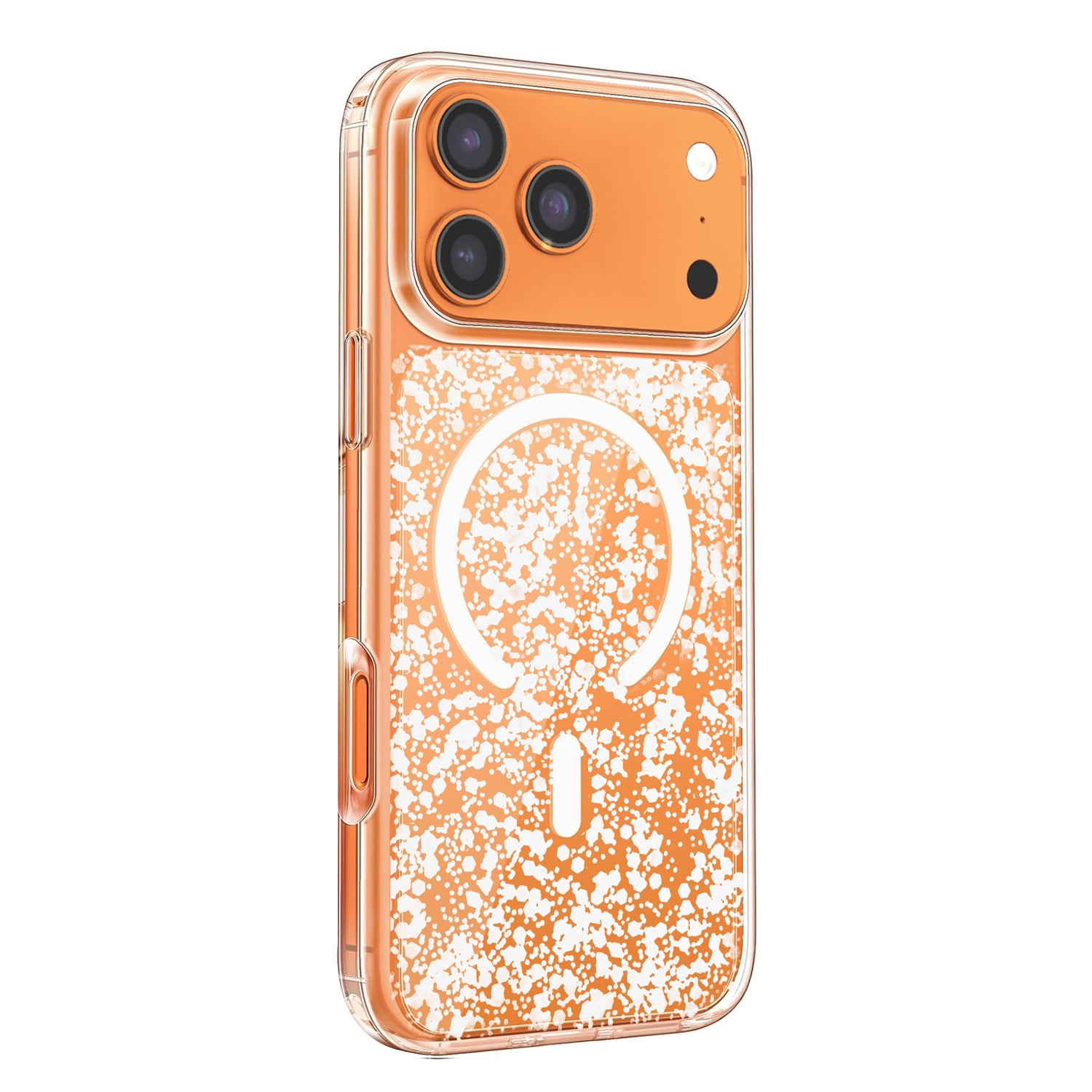 Glitter Clear Magnetic Cases for iPhone 17 Pro Max - White