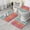 Colorful Pioneer Flower, variant on Teal Geometric Boho Pattern Bathroom Rugs Sets 3 Piece,Toilet Cover Set,Absorbent Non Slip Bathroom Mats Sets with U-Shaped Contour Rug Toilet Rug Set