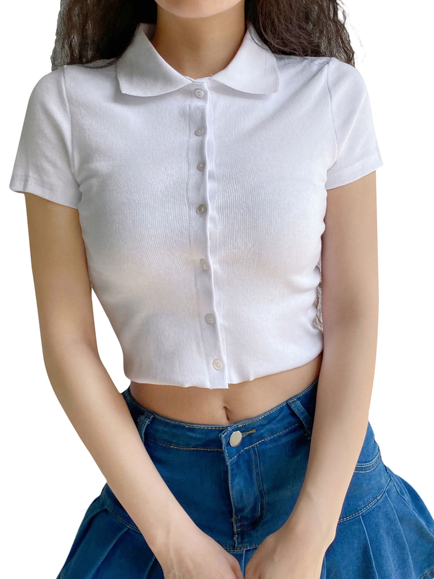 Karuedoo Women Girl Y2K Short Sleeve 