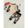 thumbnail image 4 of Bagilaanoe 2Pcs Newborn Baby Girl Boy Christmas Outfits Santa Claus Stripe Print Long Sleeve Pullover Tops + Sweatpants 3M 6M 12M 18M Infant Fall Long Pants Set, 4 of 7