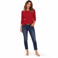 thumbnail image 4 of Women's 3/4 Sleeve Crew Neck Cotton T Shirts Soft Stretchy Casual Daily Wear Layering Tops Classic Fit, 4 of 8