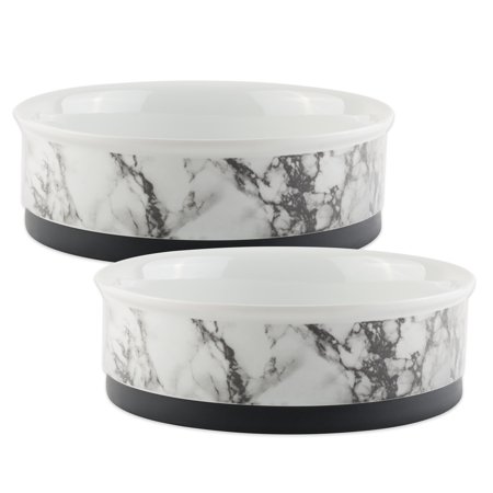 UPC: 0072456103963 | Pet Bowl White Marble Small 4.25×2 Set/2