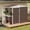 Brown, variant on Uforic 8x4 FT Oversized Steel Storage Shed with Ventilation, Lockable Doors, and Sloped Roof for Outdoor, Dark Gray