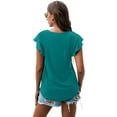 thumbnail image 3 of JWD Summer Ruffle Short Sleeve Knit Tunic Tops Shirts Tank Tee Blouse For Women, 3 of 7