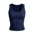thumbnail image 4 of CHENHANN Women's Built-in Bra Tank Top Low Neck Wide Straps Sleeveless Undershirt S, 4 of 4