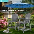thumbnail image 2 of Buballino Bar-Height Adirondack Outdoor Wooden Chairs Set - 2-Piece, Double-Layer Connecting Tray Included, Gray, 2 of 9