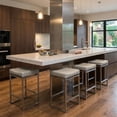 thumbnail image 3 of Cortesi Home Isis Counter-Height Stool in Brushed Stainless Steel, Light Grey, 3 of 9