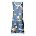 thumbnail image 4 of GHSOHS Maxi Dress Trendy Summer Dresses Plus Size Women's Denim Printed Dresses Two Pieces Sleeveless Mini Jeans Dress Cute Crew Neck Loose Tank Casual Dress Formal Dresses Blue Plus Size D,L, 4 of 5