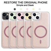 GAOBAO Designed for iPhone 15 Plus Case, Magnetic Drop Resistant Glitter Full Camera Protection for iPhone 15 Plus 6.7”, Pink