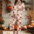 thumbnail image 2 of Women's 2 Piece Lounge Pajama Sets Women Halloween Pajama Sets Themed Sleepwear Long Sleeve Pants Comfortable Cozy Nightwear For Ladies Casual Home Green L, 2 of 6