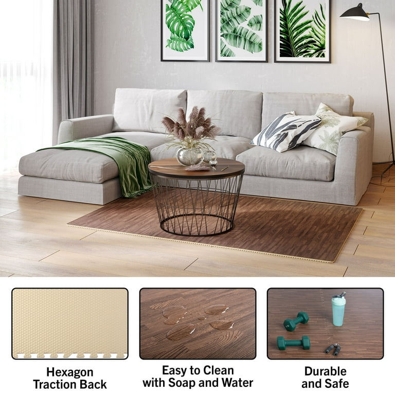 ◆シーツ◆240×300cm◆グレー◆Z-2506WE12◆ Stalwart EVA Foam Floor Tiles 6-Pack - 24 SQFT Woodgrain Puzzle