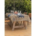 thumbnail image 3 of Outdoor Tablecloths with Umbrella Hole & Zipper, Vintage Seahorse Rectangle Tablecloth 52x70 Inch, Brown Nautical Anchor Bubbles Coastal Waterproof Table Cloth, Patio/Pool/Picnic Table Covers, 3 of 8