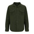 thumbnail image 5 of Elvqul Mens Formal Shirts Long Sleeve Army Green Button up Collar with Pockets Plain Breathable Shirts for Men under 10, 5 of 7