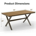 thumbnail image 5 of CozyHomet Outdoor Dining Table for 6, 59" x 35" Rectangular Patio Dining Table, Aluminum Outdoor Table with Adjustable Foot Pads, Patio Furniture for Garden, Backyard, Poolside, or Indoor, Natural, 5 of 9