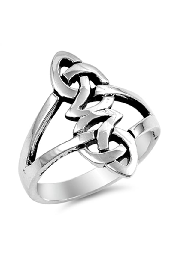 Oxidized Celtic Trinity Infinity Knot Ring .925 Sterling Silver Band Jewelry Female Male Size 7