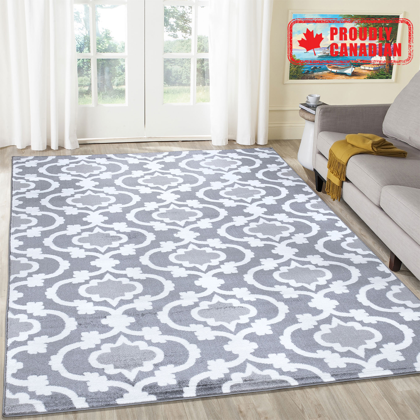 A2Z Trendy 7926 Modern Home Luxury Small Bedroom Grey Area Rug Carpet Tapis  (3x5 4x6 5x7 5x8 7x9 8x10)