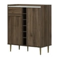 thumbnail image 2 of South Shore Hype Buffet with Wine Storage, in Natural Walnut and Faux Carrara Marble, 2 of 16