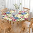 thumbnail image 3 of Round Fitted Tablecloth with Elastic Edges Fits 45"-52" Round Tables Pioneer Colorful Floral Waterproof Table Cover Washable Indoor and Outdoor for Party Kitchen Dinner Banquet Patio Picnic, 3 of 7