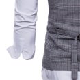 thumbnail image 5 of Men's Double Breasted Suit Vest Vintage Plaid Waistcoat Formal Business Slim Fit Sleeveless Tuxedo Jacket, 5 of 7