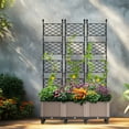 thumbnail image 2 of MOPHOTO 63" H 3 Pack lanter Box Raised Garden Bed with Trellis & Wheels Standing Vertical Horticulture Planter Box for Climbing Vegetables Plants & Herbs & Flowers, 2 of 8