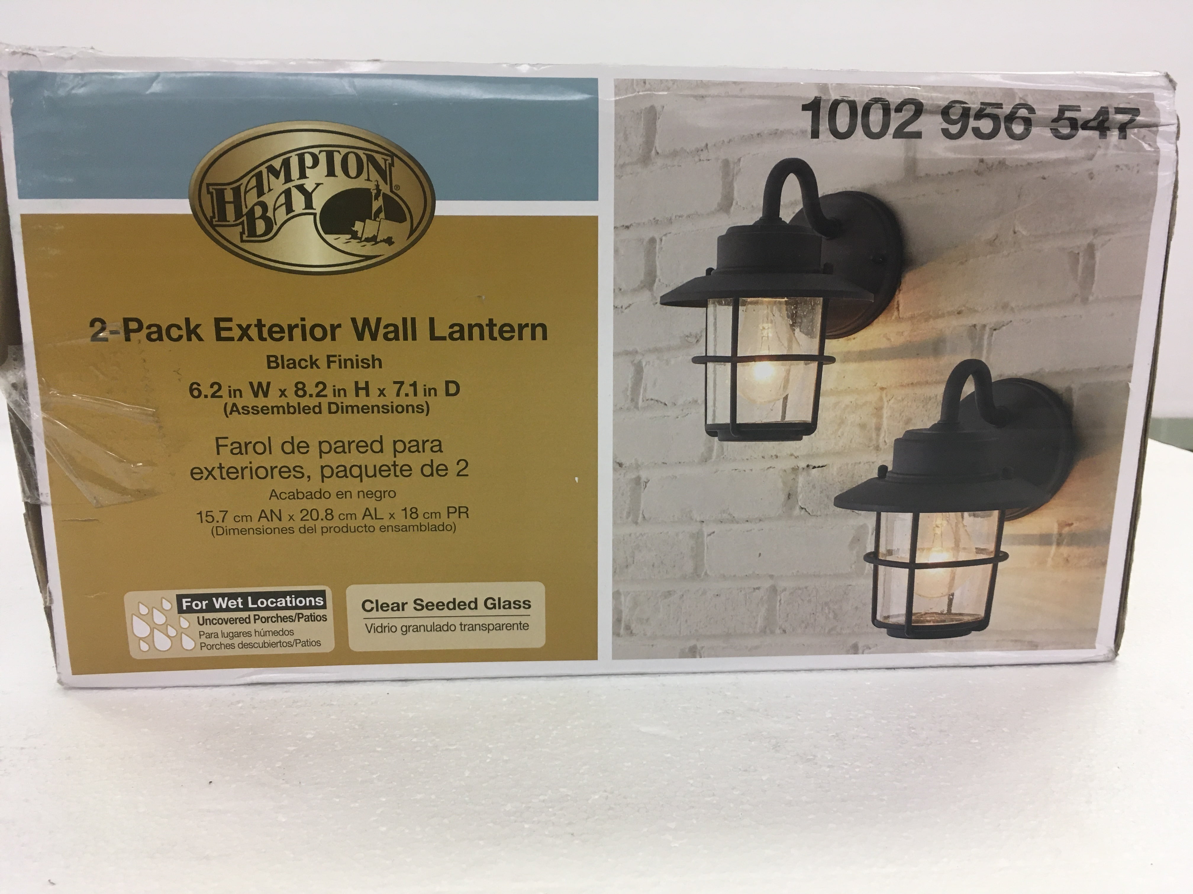 Hampton Bay 1 Light Black Outdoor Wall, Hampton Bay Black Outdoor Led Wall Lantern Sconce 2 Pack