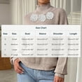 thumbnail image 3 of Sakmal Fall Sweaters for Women Long Sleeve Pullover Cute Tops Beige Loose High Neck Floral Sweaters for Women, 3 of 7