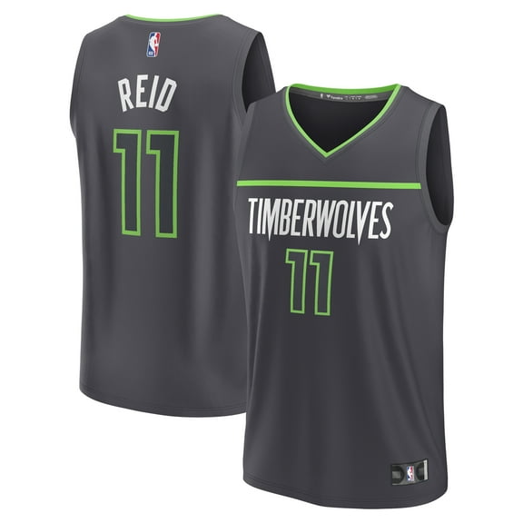 Youth Fanatics Naz Reid Black Minnesota Timberwolves Fast Break Replica Player Jersey - Statement Edition