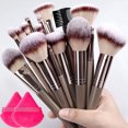 thumbnail image 1 of Juego de 3-20 brochas de maquillaje profesionales, súper suaves, para rubor, iluminador, base, corrector, sombra de ojos, herramienta de belleza para mujeres, 1 of 6
