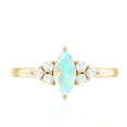 thumbnail image 4 of Rosec Jewels 0.75 CT Marquise Cut Ethiopian Opal Ring with Diamond, Elegant Ethiopian Opal Solitaire Ring for Women, 10K Yellow Gold, US 3.00, 4 of 9