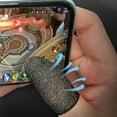thumbnail image 4 of HEVIRGO 1 Pair Touch Screen Finger Sleeves Non-Scratch Nylon Fiber Mobile Game Finger Cots for Entertainment, 4 of 10