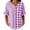 Purple Womens Tops, variant on Womens Cotton Linen Tops Summer Elbow Length Sleeve Tshirts for Women Striped Plaid Printed Ruffled Button V Neck Top