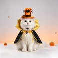 thumbnail image 6 of Halloween Pet Costume Set, Cute Witch Hat & Pumpkin Collar, Cloak & Bat Wings Dress-Up Accessories For Cats & Small Dogs Holiday Party, 6 of 6