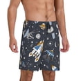 thumbnail image 2 of Wukai Space Cars Men’s Short Pajama Pants With Pockets Soft Sleep Pj Shorts for Men-, 2 of 6
