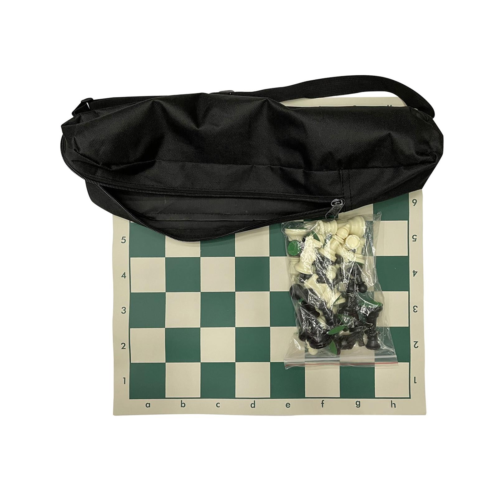 MERIGLARE Portable Chess Set,Deluxe Chess Set,Combination with Storage Bag,Roll up Chess Board Game Set,Chess Pieces for Travel Outdoor L