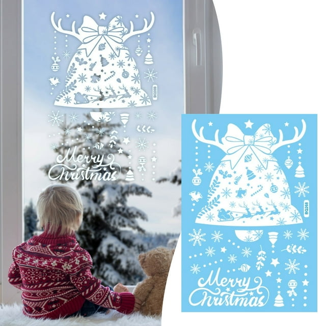 Window Stickers Decals Holiday Window Clings For Glass Windows Doors Xmas Party Decorations Easy To Apply & Fall Stickers Laptop Stickers Adult Valentines Photo Props Color for Photography Portable